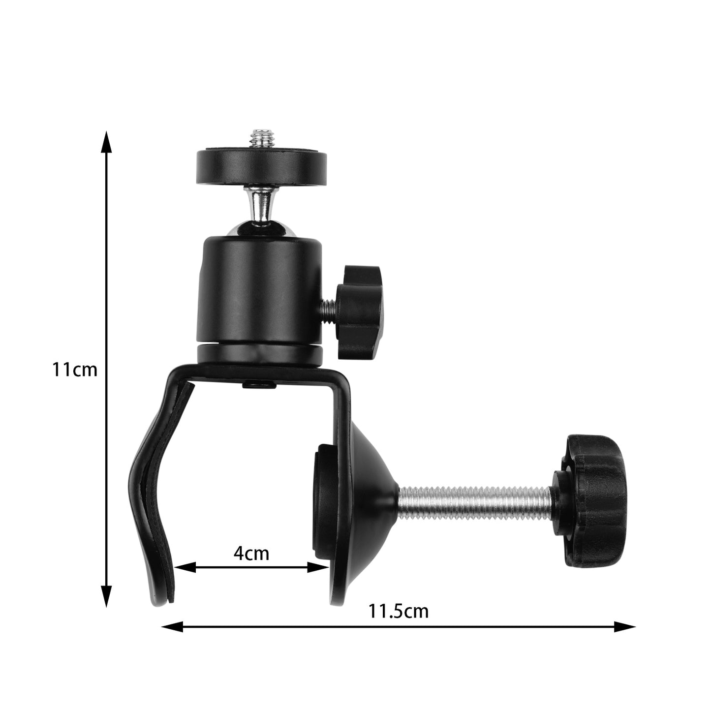 U Type Clip Clamp Bracket with Ball Head for Camera Lighting Boom Arm Flash Light Stand
