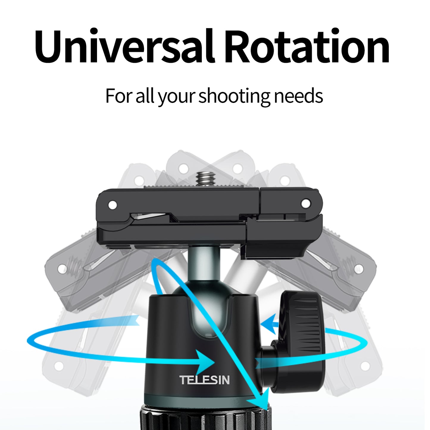 Uniqkart TE-TRP-005 Camera Phone Tripod Portable Mount Holder Removable 360 Degree Pan Tilt for SLR