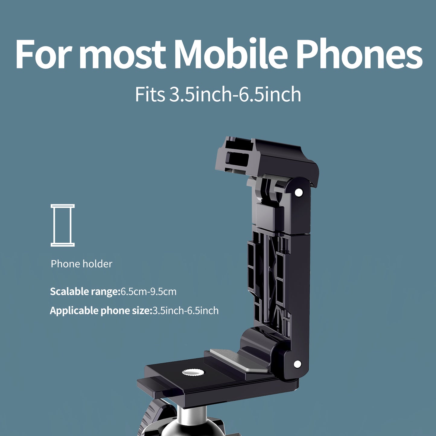 Uniqkart TE-TRP-005 Camera Phone Tripod Portable Mount Holder Removable 360 Degree Pan Tilt for SLR