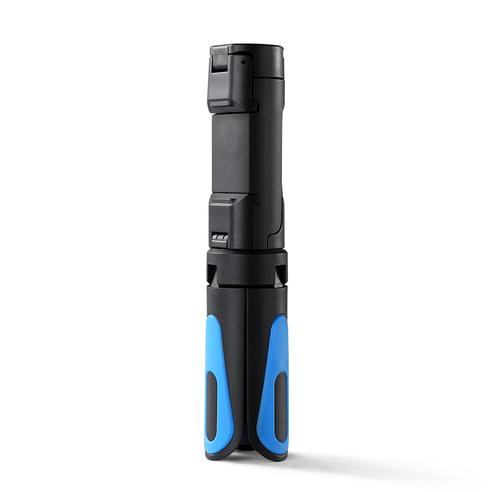 Uniqkart TE-TRP-MB1 360 Rotation Mini Desktop Tripod Handle Stabilizer with Hot Shoe Phone Clip Mount Holder