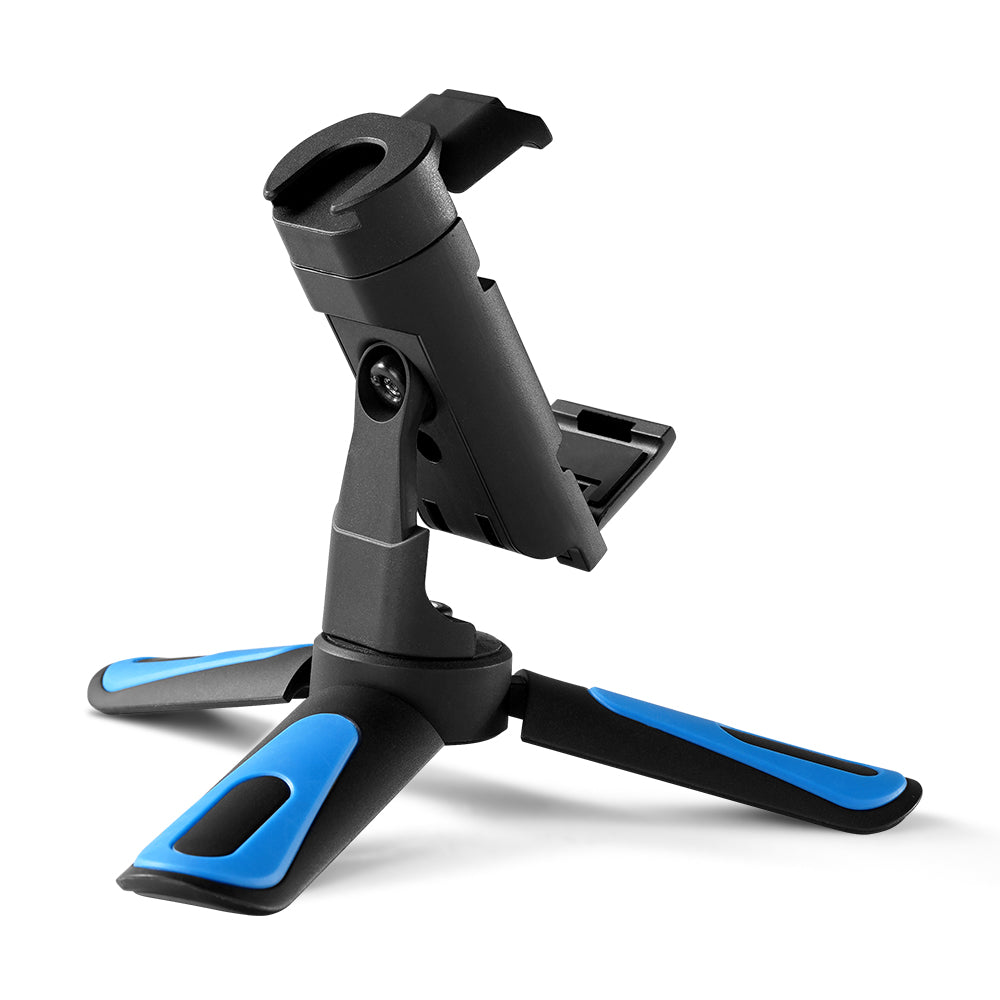Uniqkart TE-TRP-MB1 360 Rotation Mini Desktop Tripod Handle Stabilizer with Hot Shoe Phone Clip Mount Holder