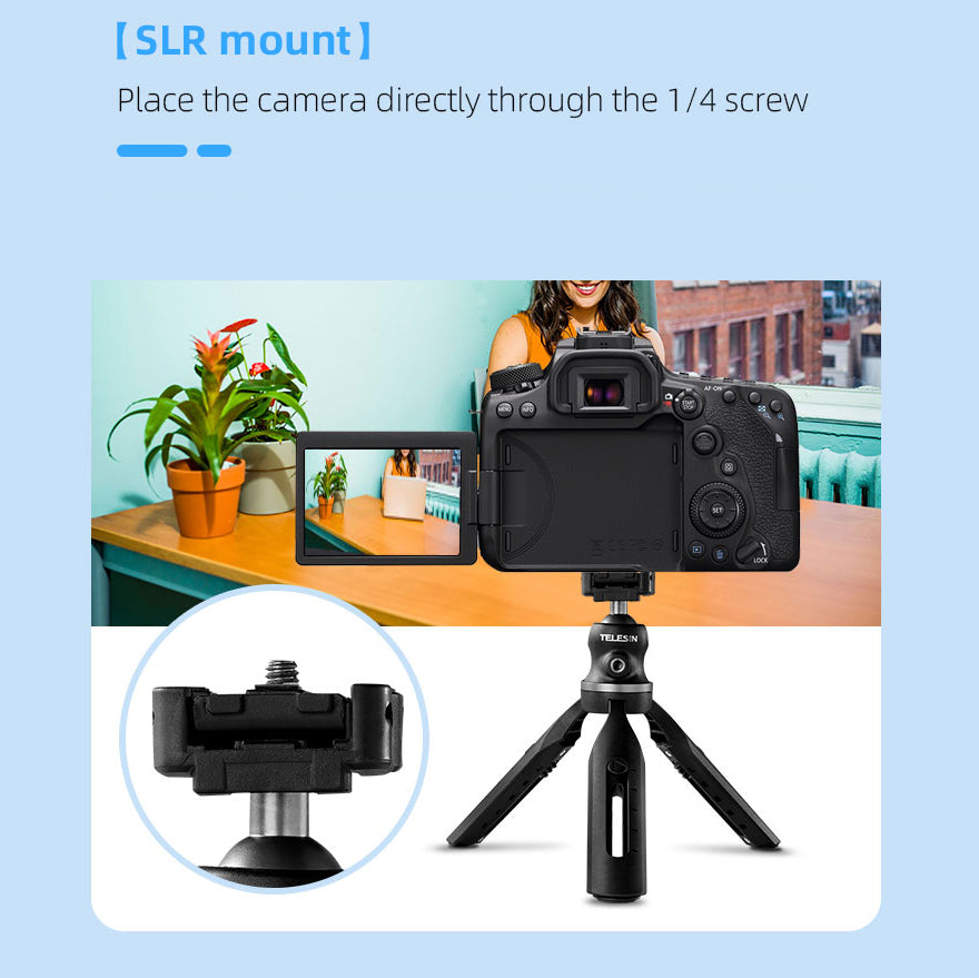 TELESIN TE-TRP-003 360° Rotation Portable Telescopic Tripod for Cell Phone SLR Action Camera