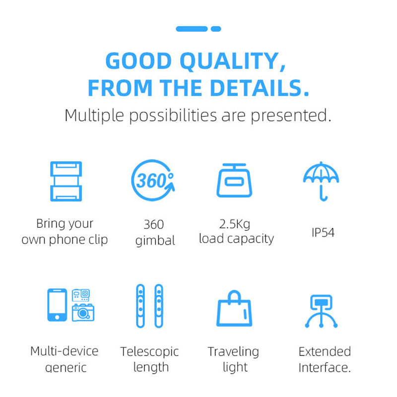 TELESIN TE-TRP-003 360° Rotation Portable Telescopic Tripod for Cell Phone SLR Action Camera