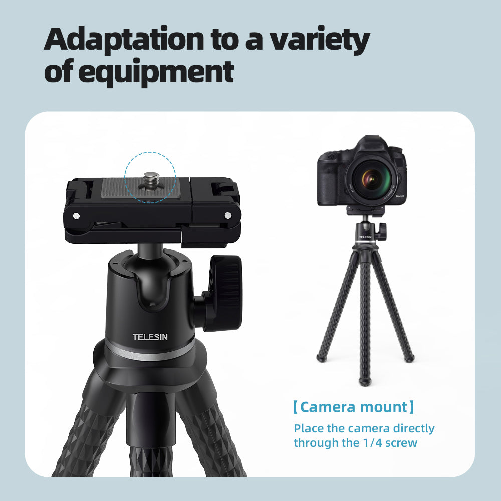 Uniqkart TE-TRP-001 Travel Flexible Octopus Smartphone Tripod Digital DSLR SLR Camera Portable Bracket Stand