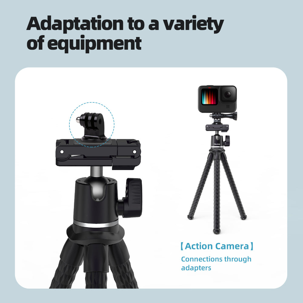 Uniqkart TE-TRP-001 Travel Flexible Octopus Smartphone Tripod Digital DSLR SLR Camera Portable Bracket Stand