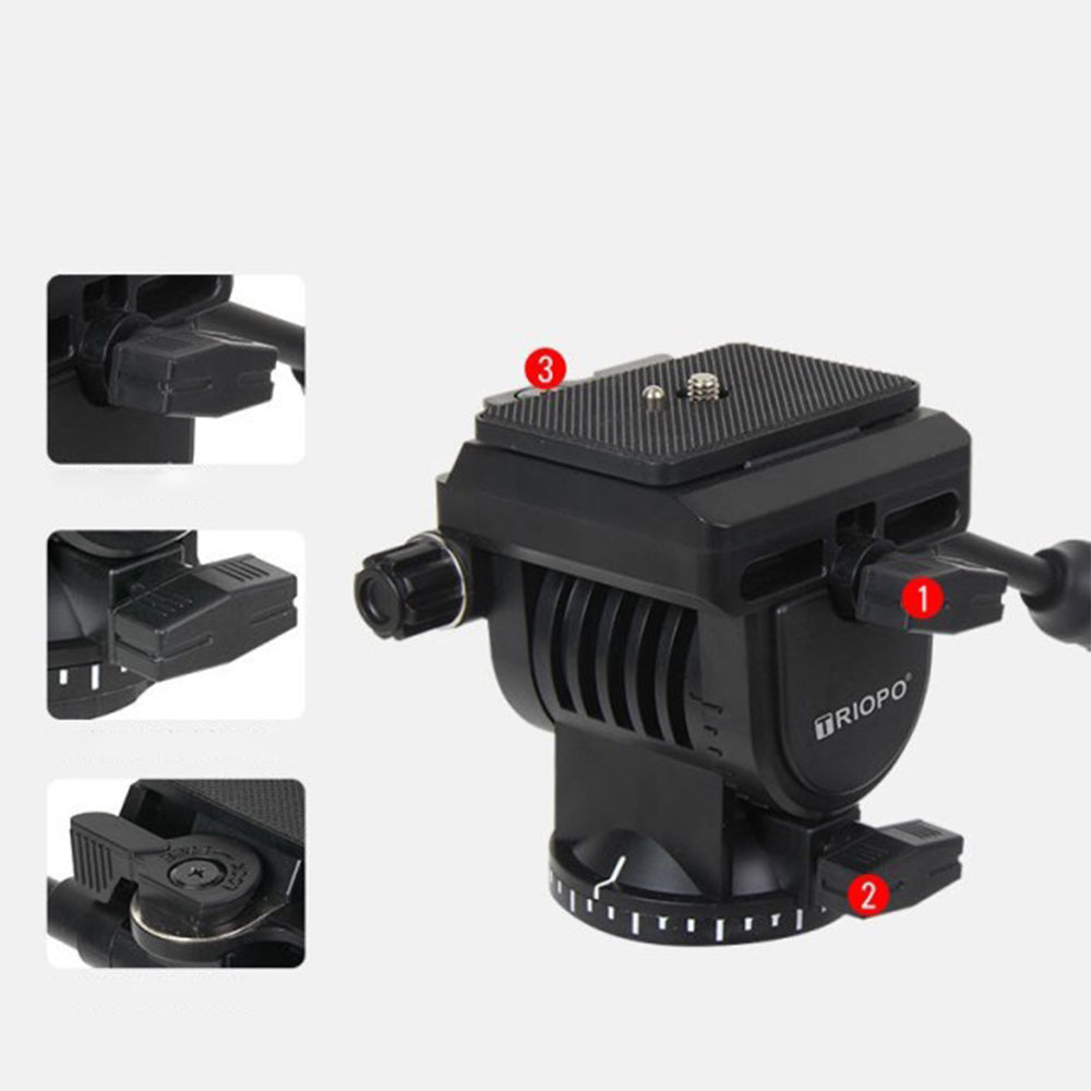 Uniqkart K2808+HY-350 Heavy Duty Tripod Kit with Damping Hydraulic Video Pan Tilt Head for Camera Camcorder