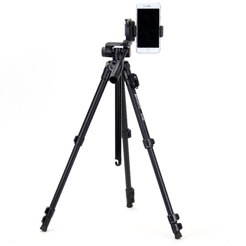 Uniqkart K168 Aluminum Tripod Stand 4-Section Adjustable Monopod with Pan Tilt Head for DSLR SLR Camera