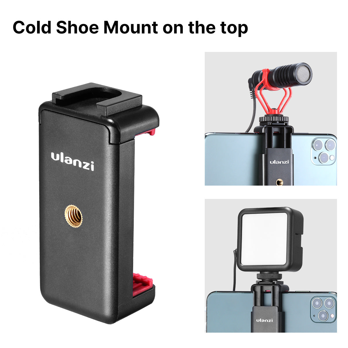 Uniqkart Combo 7 VL49 LED Video Light with ST-07 Phone Holder and MT-08 Mini Tripod