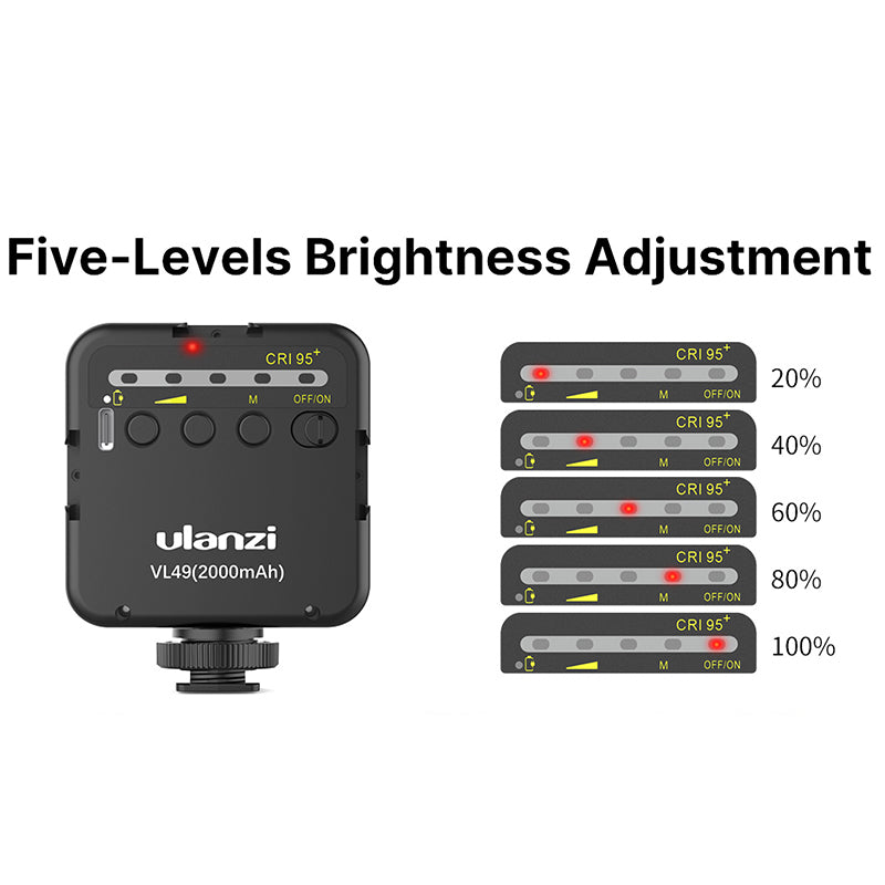 Uniqkart Combo 7 VL49 LED Video Light with ST-07 Phone Holder and MT-08 Mini Tripod