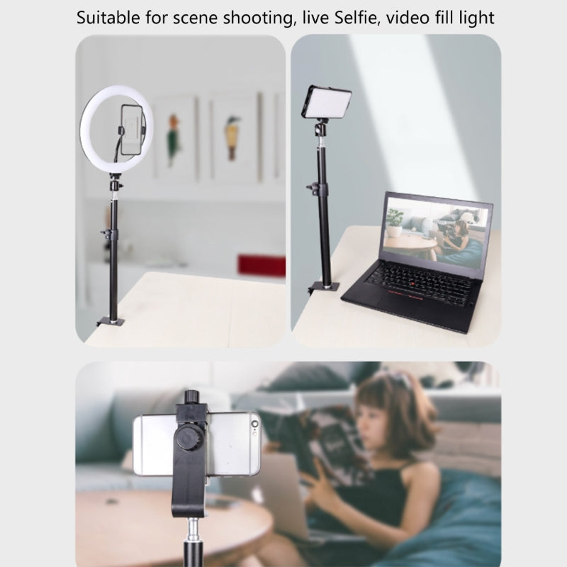 Multi-function Photography Bracket Mobile Phone Ring Fill Light Camera Holder 1/4" Screw Telescopic Bracket with C-clamp
