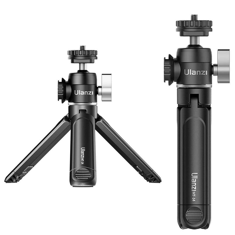 Uniqkart U-Vlog Lite Extendable Dual Cold Shoe Ball Head Tripod for Phone Mirrorless Camera Vlog