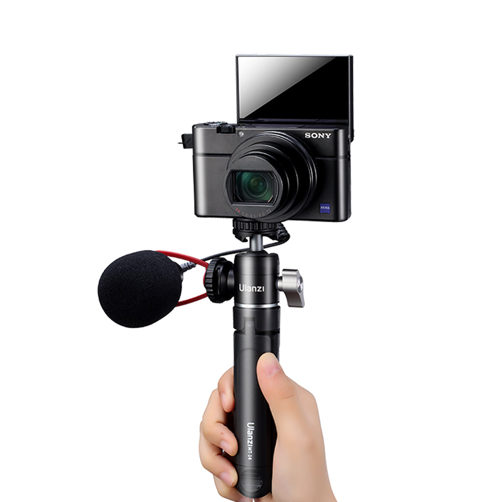 Uniqkart U-Vlog Lite Extendable Dual Cold Shoe Ball Head Tripod for Phone Mirrorless Camera Vlog