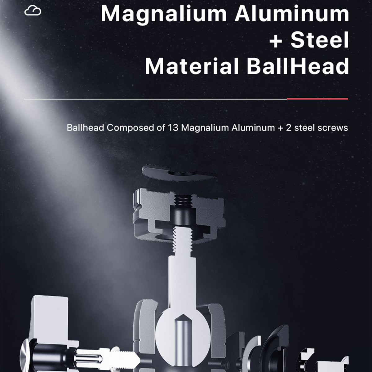 Uniqkart U-Vlog Lite Extendable Dual Cold Shoe Ball Head Tripod for Phone Mirrorless Camera Vlog