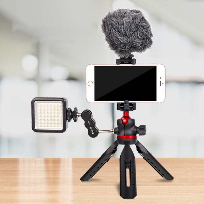 XILETU XBT1 Adjustable Height Mini Desktop Tripod with Folded Phone Holder