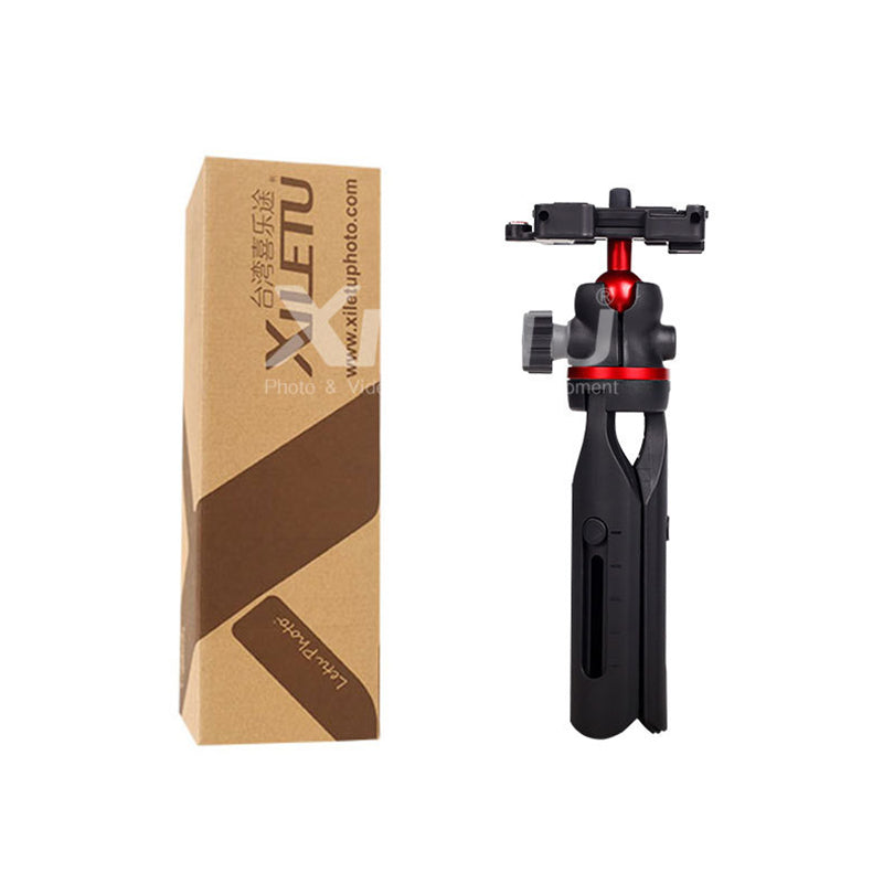 XILETU XBT1 Adjustable Height Mini Desktop Tripod with Folded Phone Holder
