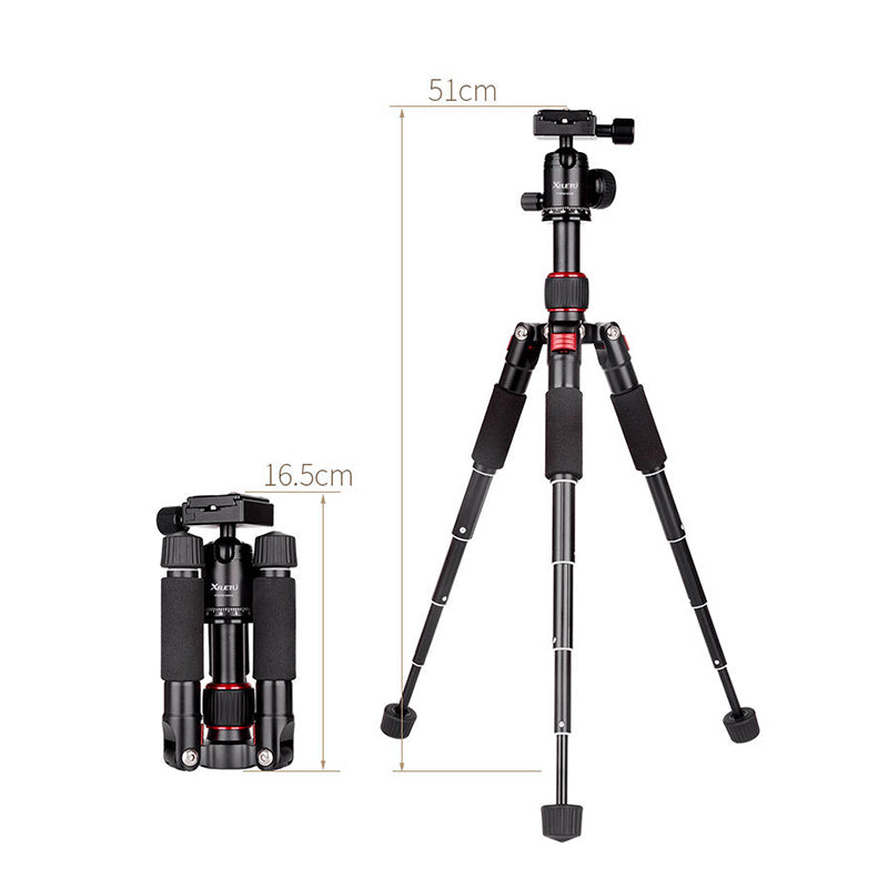 XILETU FM5S Portable Tripod Tabletop Stand with 360 Degree Ball Head for DSLR Camera and Smartphone