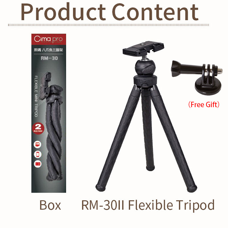 CIMAPRO RM-30II Portable Octopus Flexible Tripod Phone Digital Camera Holder Stand Photography Bracket