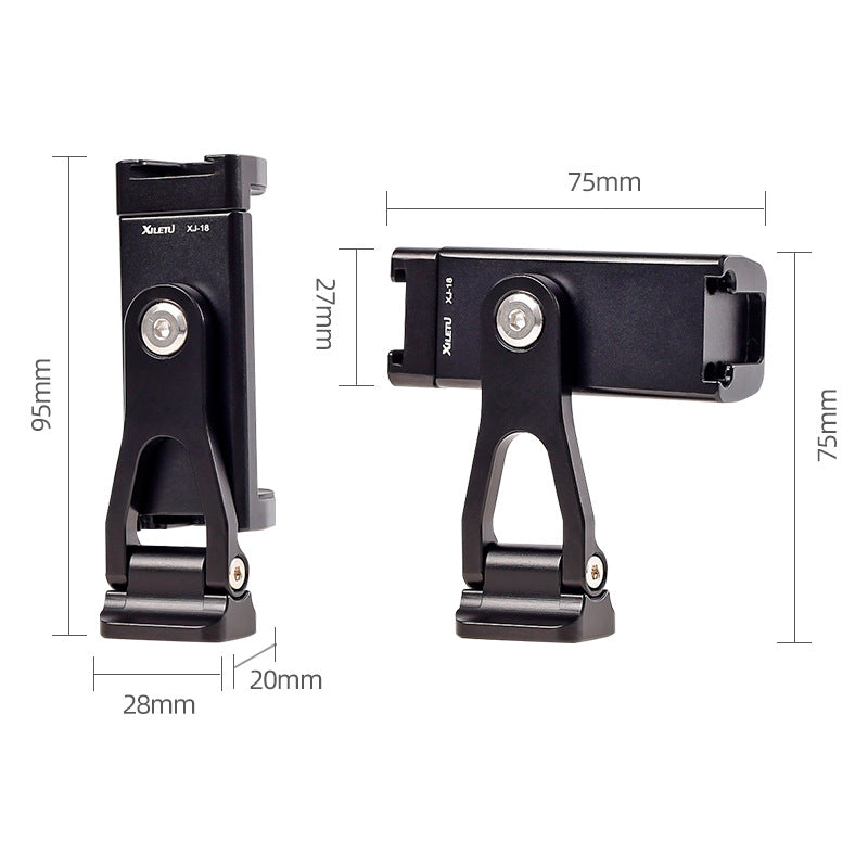 XILETU XJ18+XTD20 Two-Stage Desktop Tripod with 360 Degree Phone Holder for SLR Camera Mobile Phone