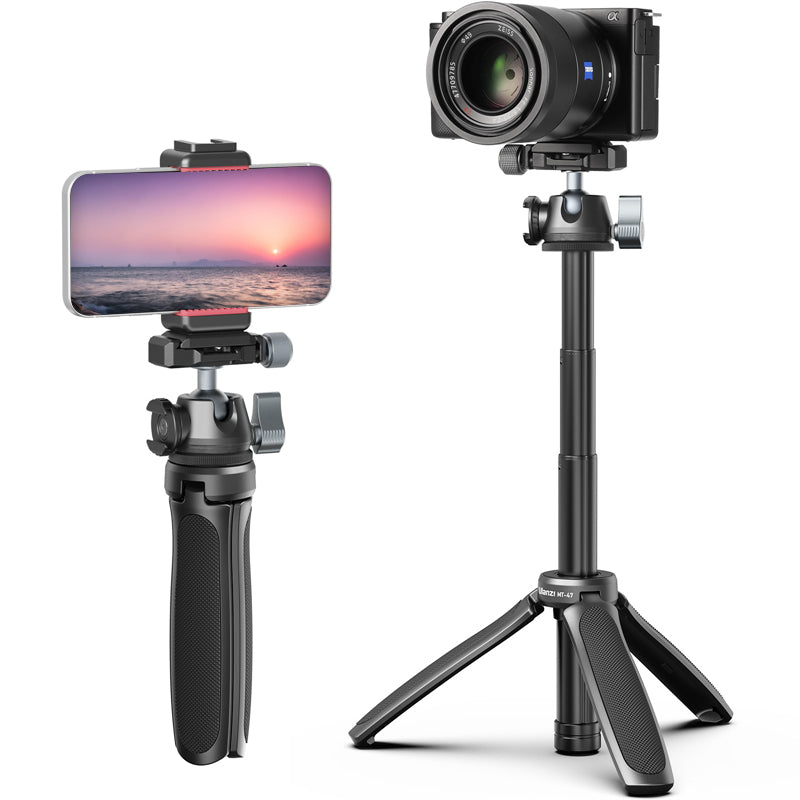 Uniqkart MT-47 Aluminum Alloy Quick Release Tripod Mount 360-degree Adjustable Cell Phone Stand Holder with 1/4 Screw Adapter