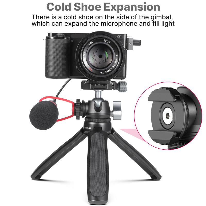 Uniqkart MT-47 Aluminum Alloy Quick Release Tripod Mount 360-degree Adjustable Cell Phone Stand Holder with 1/4 Screw Adapter