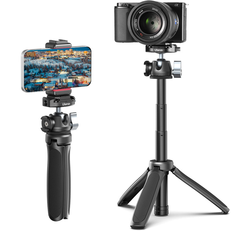 Uniqkart MT-46 Metal Quick Release Tripod Mount Adjustable Mobile Phone Camera Holder with 1/4 Screw Adapter