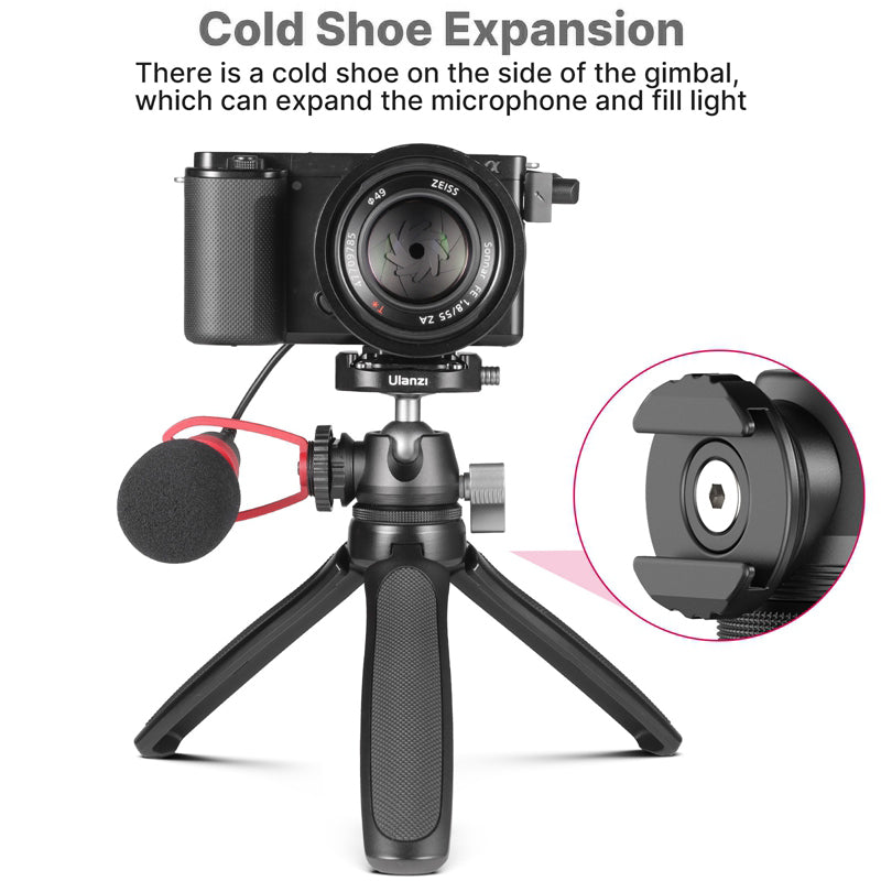 Uniqkart MT-46 Metal Quick Release Tripod Mount Adjustable Mobile Phone Camera Holder with 1/4 Screw Adapter