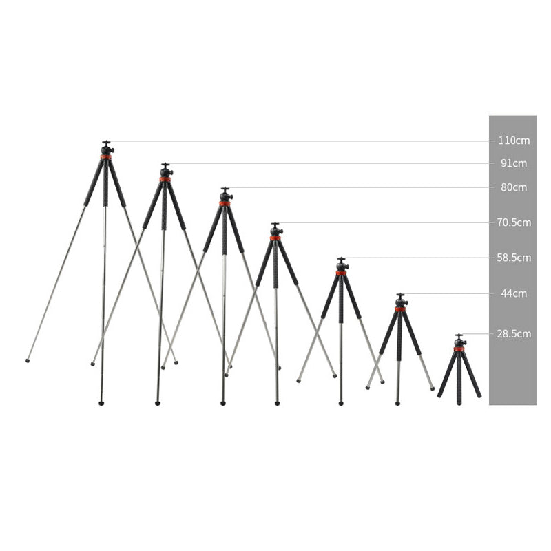 XILETU XS-110 Portable Camera Tripod Stand Travel Outdoor Live Selfie Stick Tripod with Phone Clip