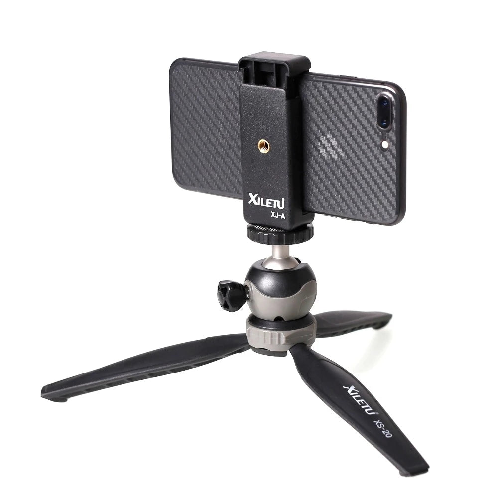XILETU XS-20 Mini Foldable 360 Degrees Rotation 1/4 inch Screw Connector Tripod Desktop Camera Stand