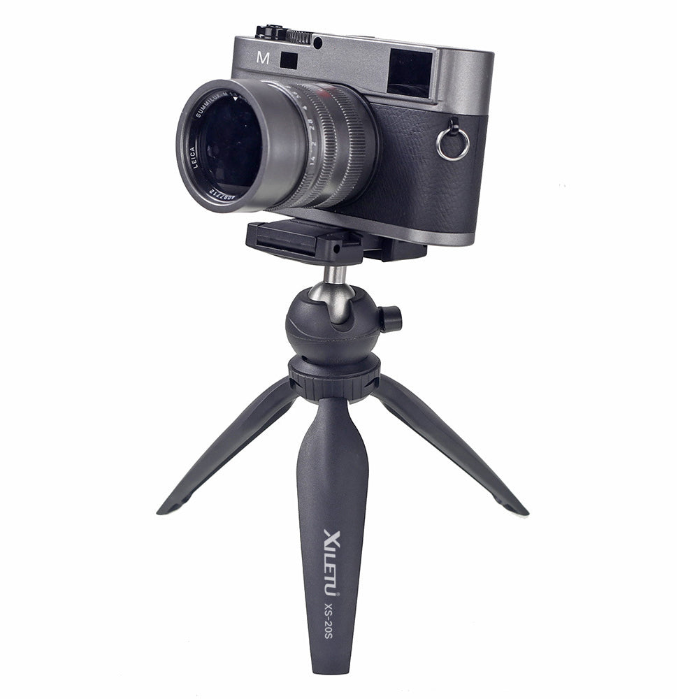 XILETU XS-20S Portable 360 Degrees Rotation Two-Gear Height Tripod 1/4 inch Screw Connector Camera Holder Stand