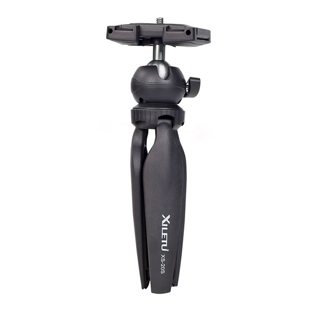 XILETU XS-20S Portable 360 Degrees Rotation Two-Gear Height Tripod 1/4 inch Screw Connector Camera Holder Stand
