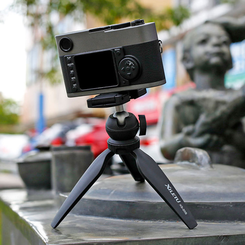 XILETU XS-20S Portable 360 Degrees Rotation Two-Gear Height Tripod 1/4 inch Screw Connector Camera Holder Stand