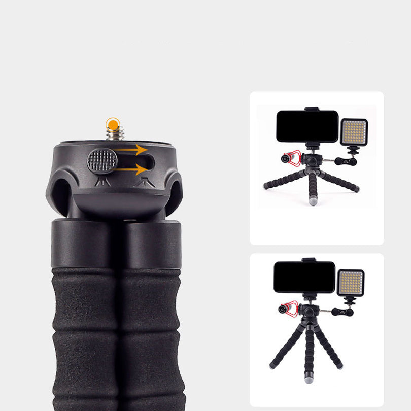 XILETU XSG-1 Portable 1/4 inch Screw Cold Shoe Connector Octopus Tripod Camera Phone Holder Stand