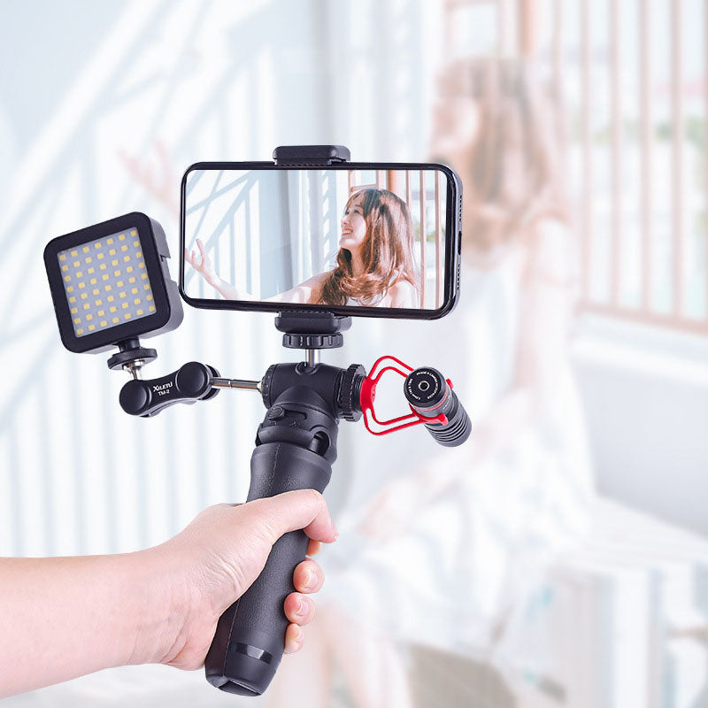 XILETU XSG-2 Portable 1/4 inch Screw Cold Shoe Tripod Camera Phone Fill Light Holder Stand