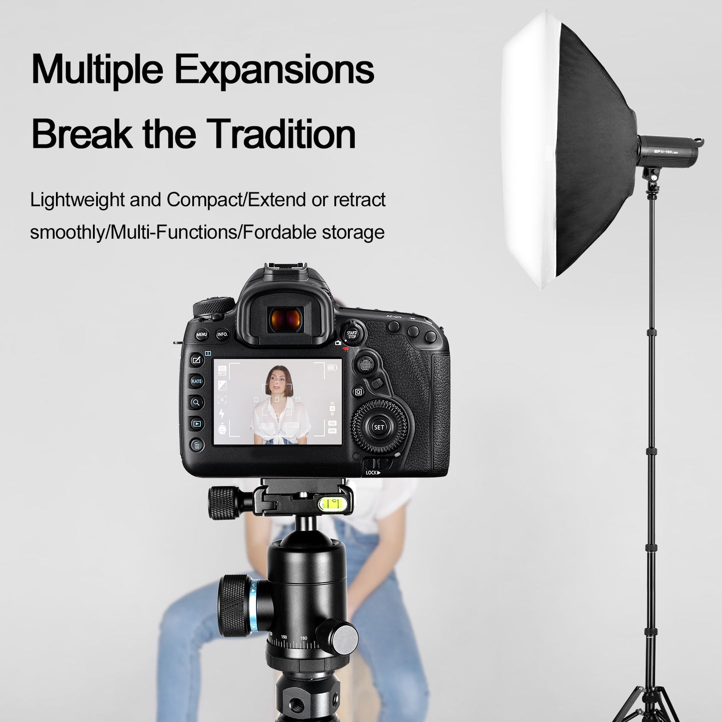 Uniqkart TE-TRP-008 1.7m Multifunctional Photography Tripod Light Stand for Reflector Softbox Light Umbrella