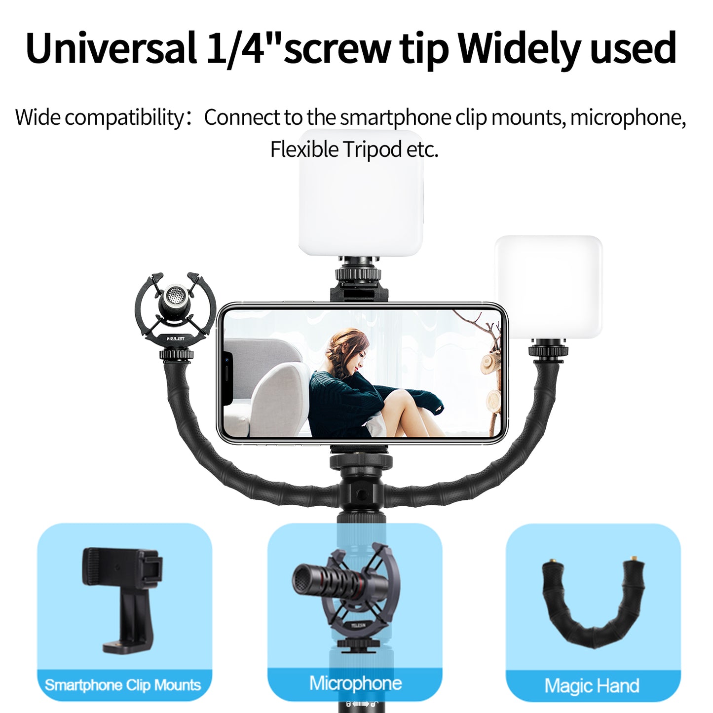 Uniqkart TE-TRP-008 1.7m Multifunctional Photography Tripod Light Stand for Reflector Softbox Light Umbrella