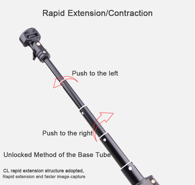 T9 5-Section 140cm Telescopic Selfie Stick Phone Holder Live Streaming Tripod Stand with Phone Clip + Bluetooth Remote Control + Storage Bag