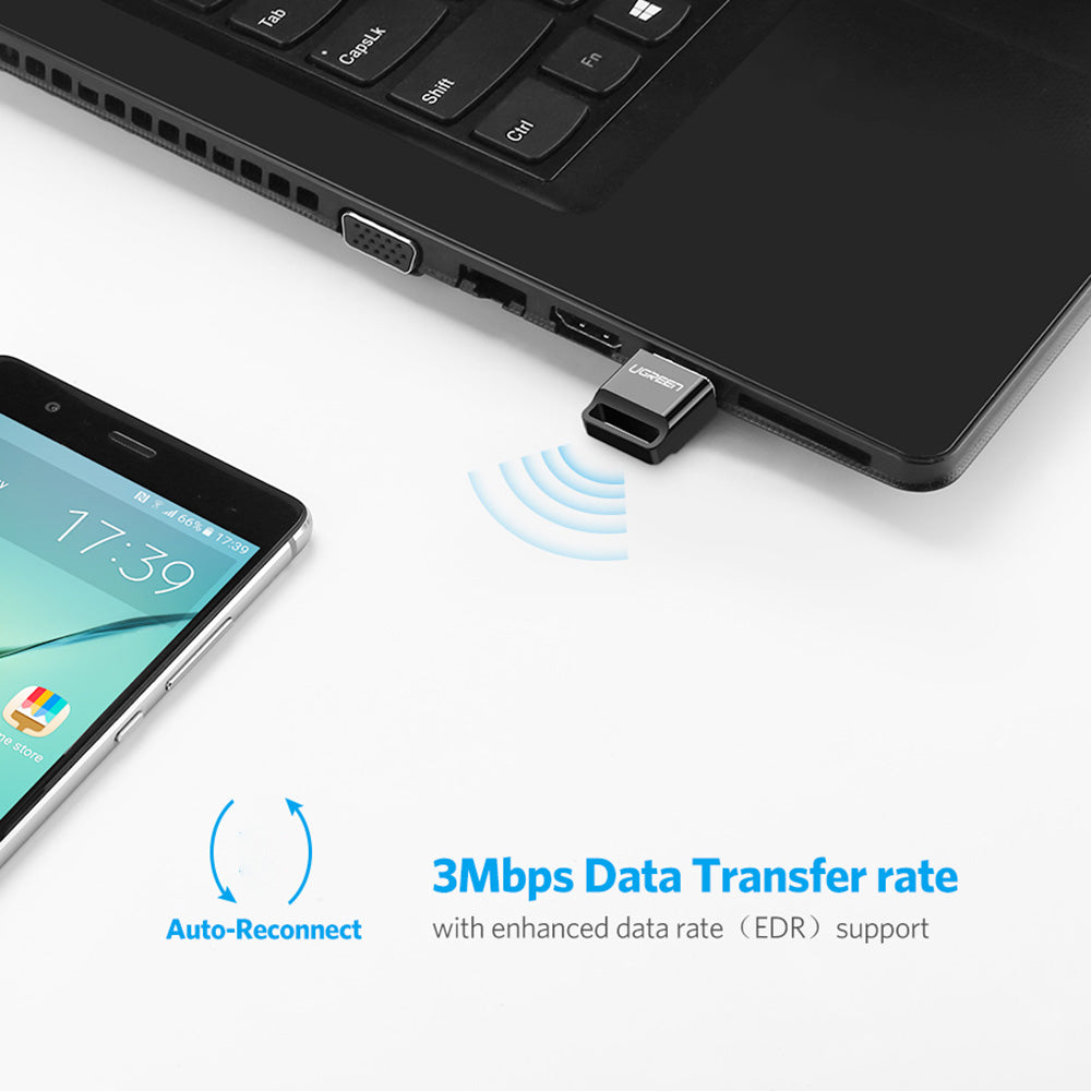 UGREEN USB Bluetooth 4.0 Adapter Wireless Dongle Transmitter and Receiver for PC with Windows 10 8 7 XP