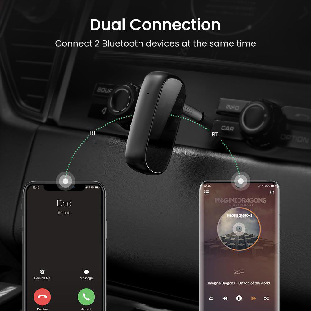Uniqkart Bluetooth 5.0 Receiver aptX LL 3.5mm AUX Jack Wireless Adapter
