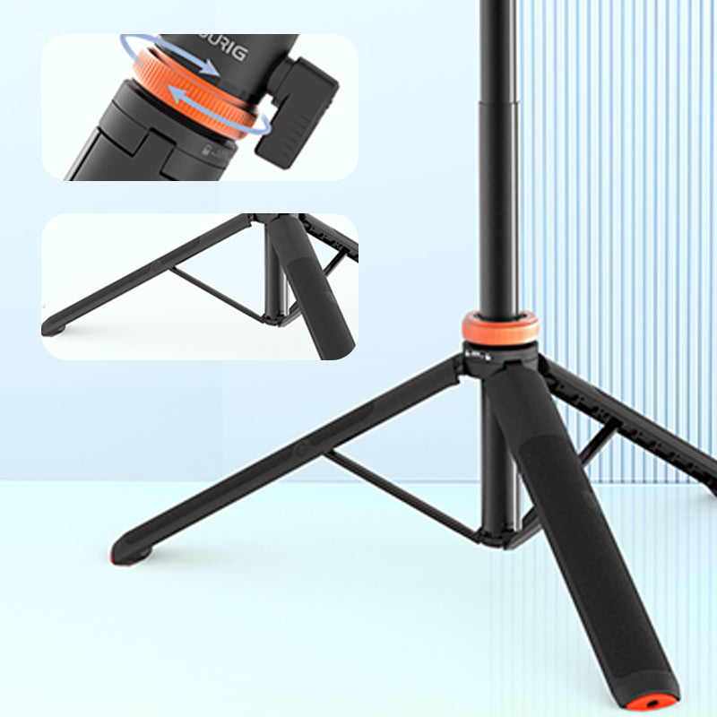 UURIG 1.3m Extendable Multifunctional Portable Tripod Stand Cell Phone Stand with Cold Shoe for Selfies/Video Recording/Vlogging/Live Streaming