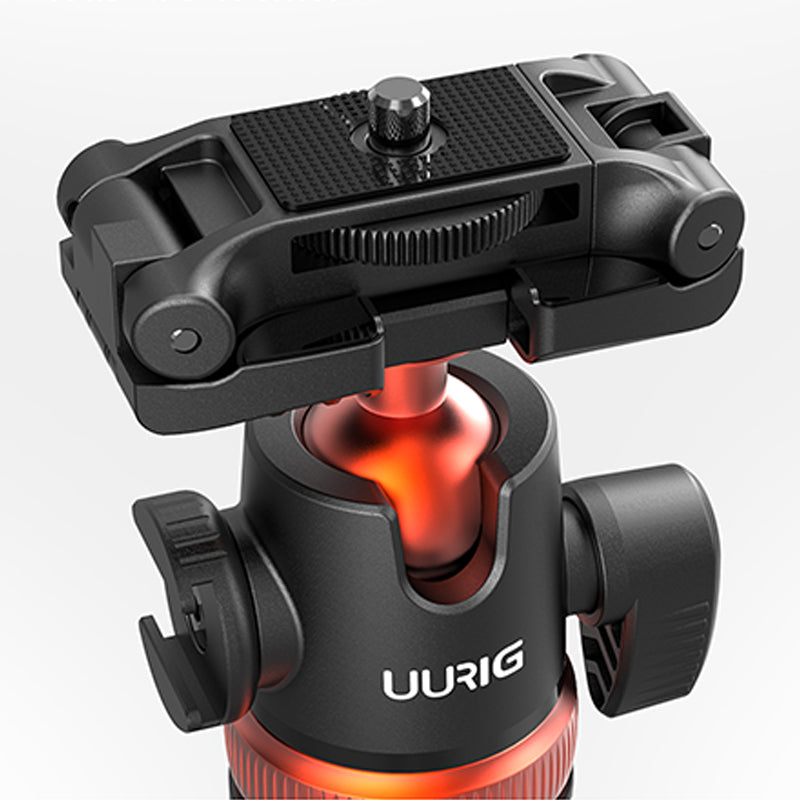 UURIG 1.3m Extendable Multifunctional Portable Tripod Stand Cell Phone Stand with Cold Shoe for Selfies/Video Recording/Vlogging/Live Streaming