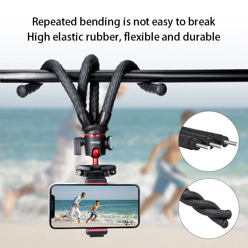 Uniqkart MT-33 Flexible Tripod DSLR Action Camera Phone Holder Vlog Photography Tripod with Cold Shoe