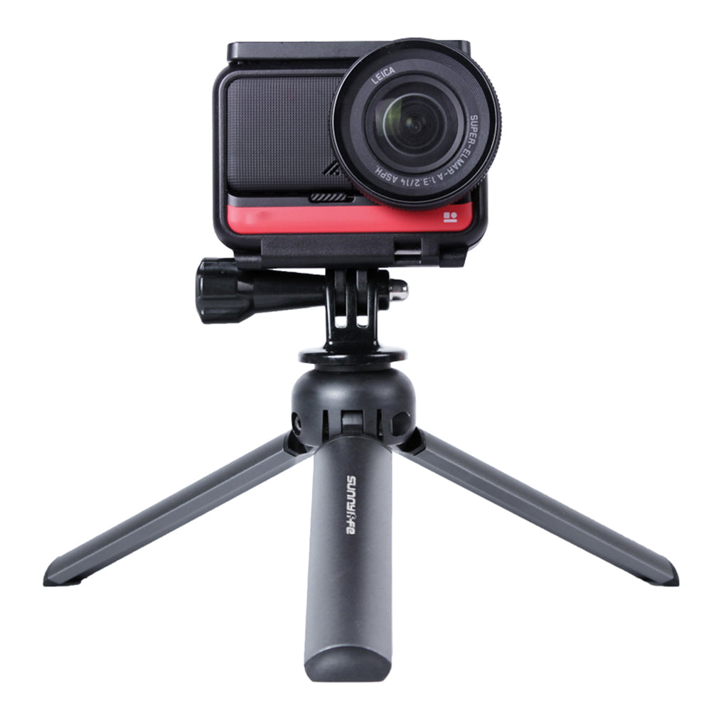 Uniqkart TY-Q9404 Mini Version Tripod 1 / 4 Screw Adapter Desktop Camera Stand for DJI Osmo Mobile 6 / GoPro HERO 11 / Insta360 X3 - Titanium Grey