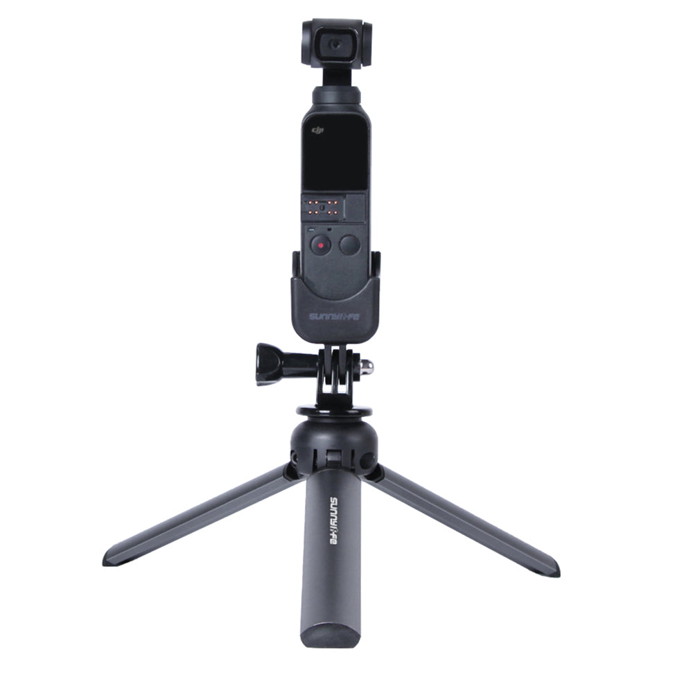 Uniqkart TY-Q9404 Mini Version Tripod 1 / 4 Screw Adapter Desktop Camera Stand for DJI Osmo Mobile 6 / GoPro HERO 11 / Insta360 X3 - Titanium Grey