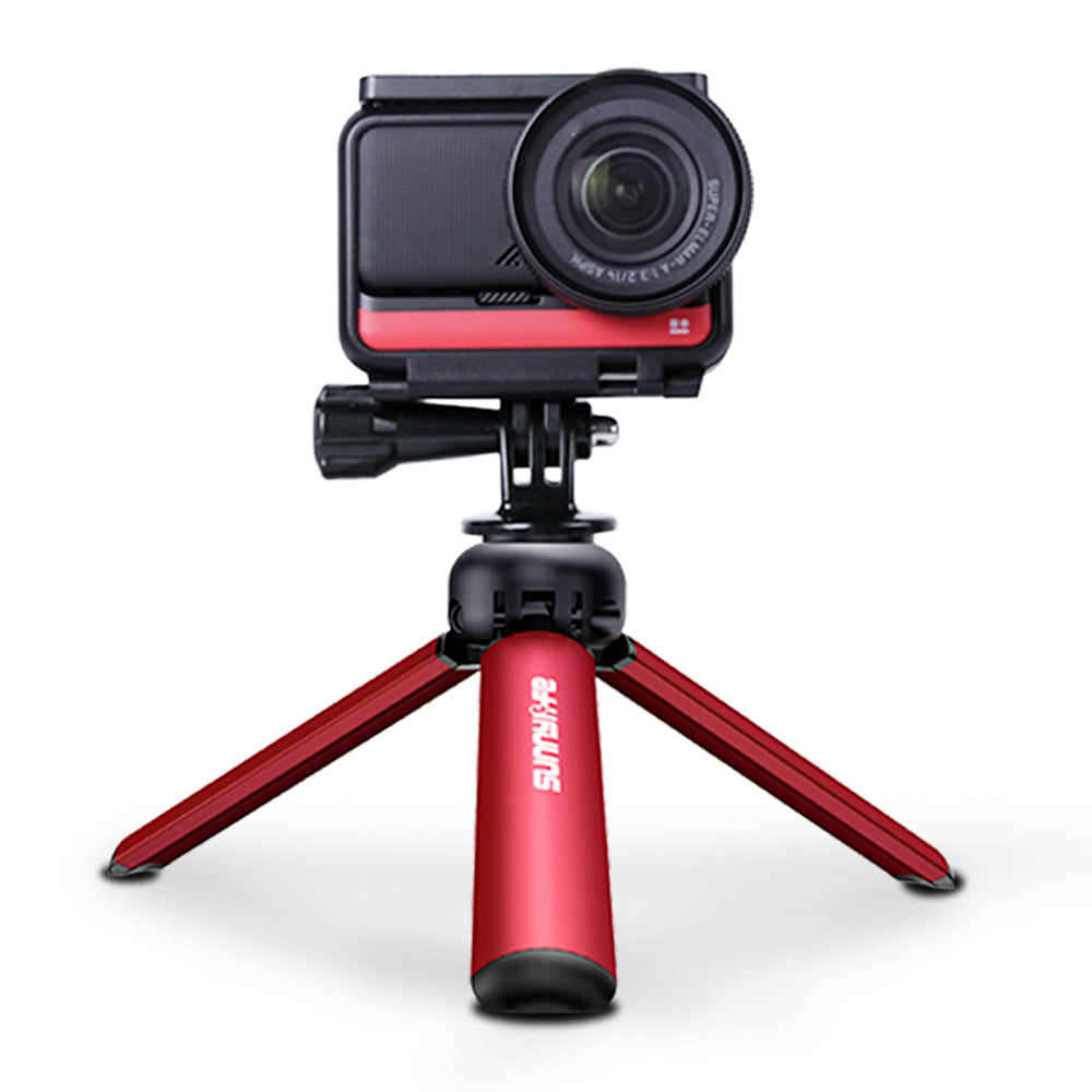 Uniqkart TY-Q9404 Mini Version Tripod 1 / 4 Screw Adapter Desktop Camera Stand for DJI Osmo Mobile 6 / GoPro HERO 11 / Insta360 X3 - Red