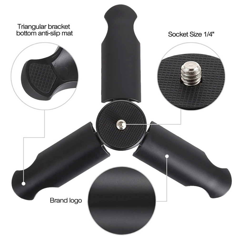 Desktop Mini Folding Tripod Stand with 1 / 4 inch Screw Adapter Thickened Handle Tripod Stand for Action Camera, Selfie Stick Universal Portable Tripod