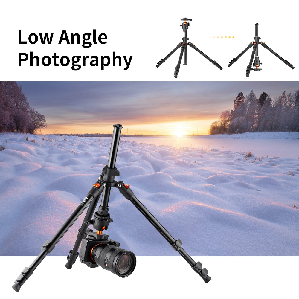 K&F CONCEPT KF09.101 4-Section Camera Tripod Flexible Extendable Vlog Video Recording Holder Stand Birdwatching 8KG Max Load Camera Mount with 1 / 4 Inch Adapter Screw
