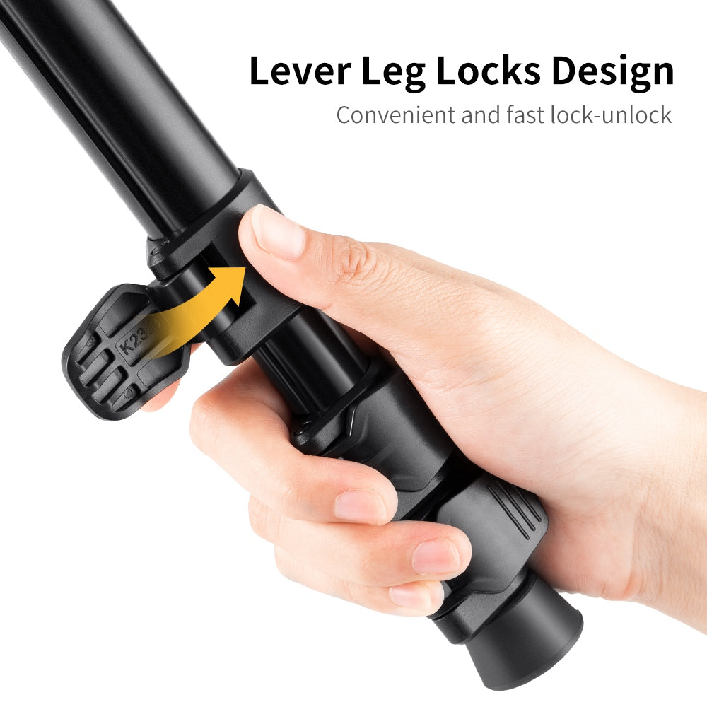 K&F CONCEPT KF09.101 4-Section Camera Tripod Flexible Extendable Vlog Video Recording Holder Stand Birdwatching 8KG Max Load Camera Mount with 1 / 4 Inch Adapter Screw