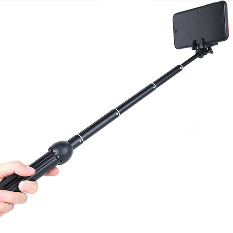 Uniqkart VCT-992 113cm Extendable Selfie Stick Tripod Stand Phone Clip Holder with Wireless Bluetooth Remote Control - Black