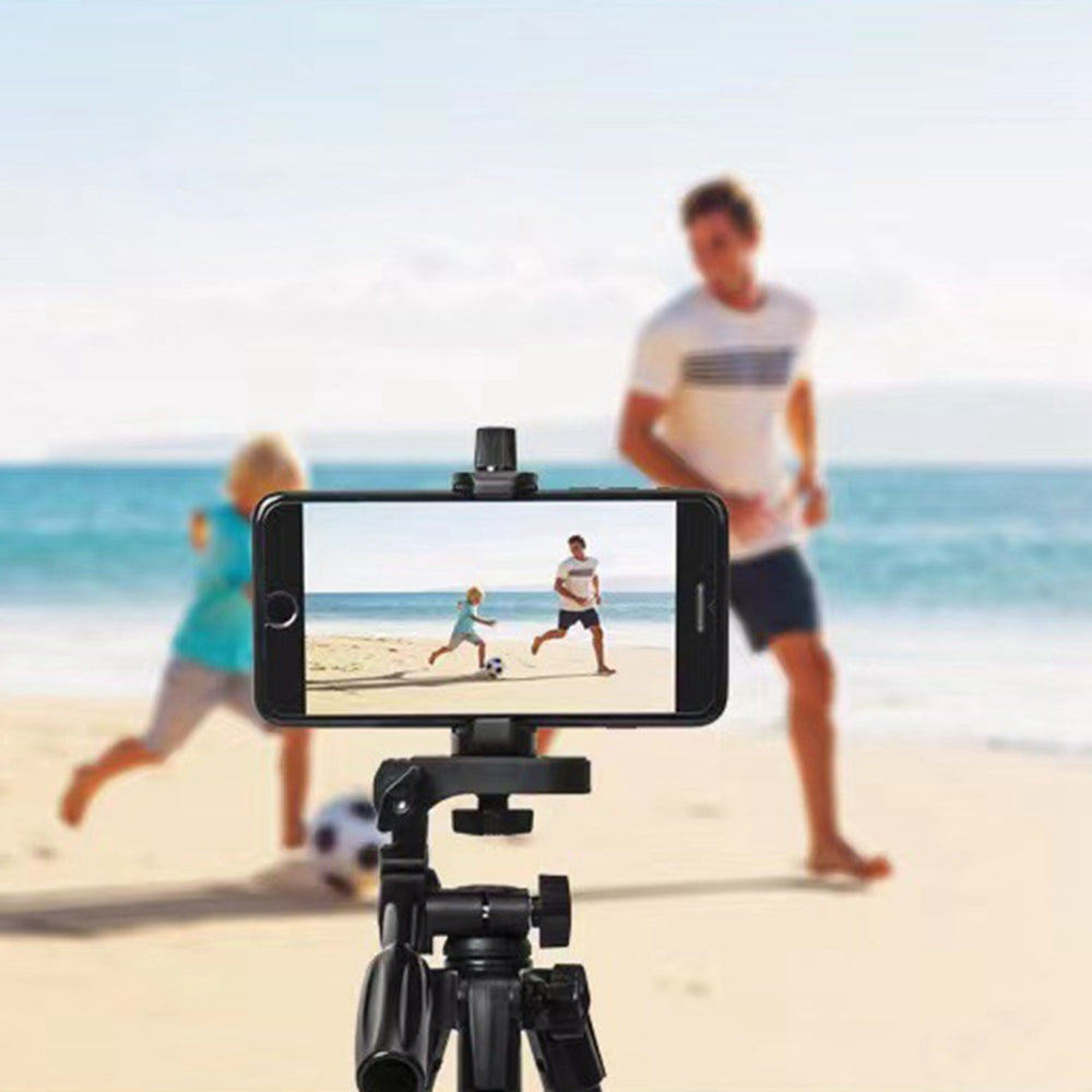 YUNTENG VCT-6108 Portable Cell Phone Tripod Travel Camera Tripod Stand with Carrying Bag and Bluetooth Remote Controller for Selfie / Live Streaming / Vlogging / Video Recording