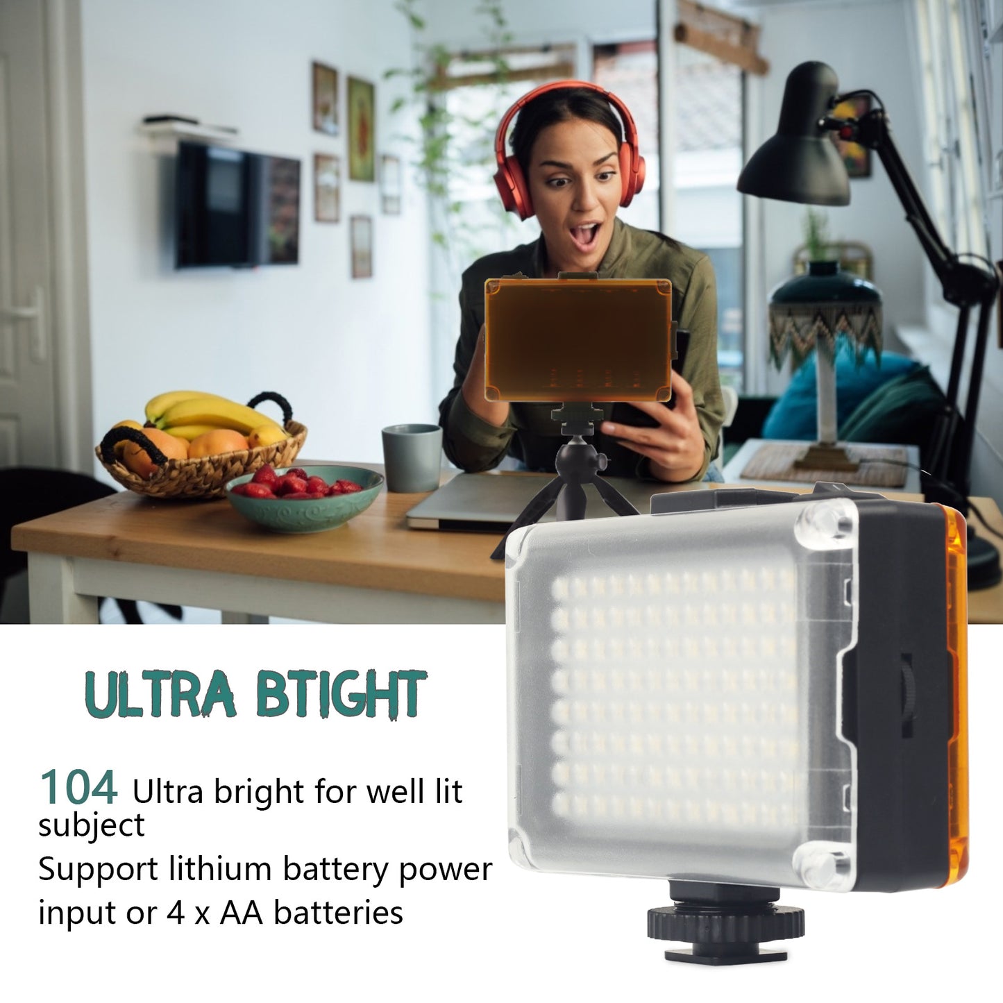 VK-03 Desktop Mobile Phone 360-Degree Rotating Tripod Stand Microphone Fill Light Combo Set for Live Streaming Photography Kit